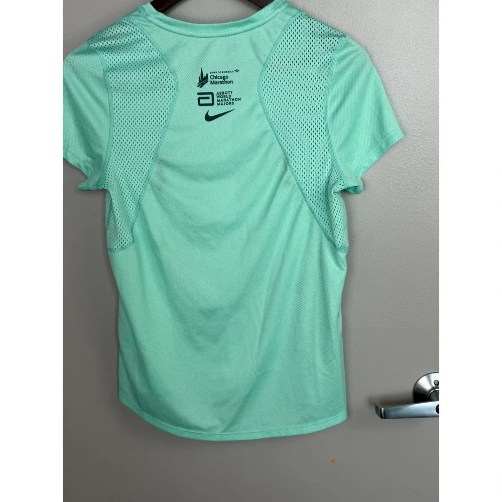 Nike Chicago Marathon 2023 Dri-FIT Running Shirt Womens Small Mint Green Mesh